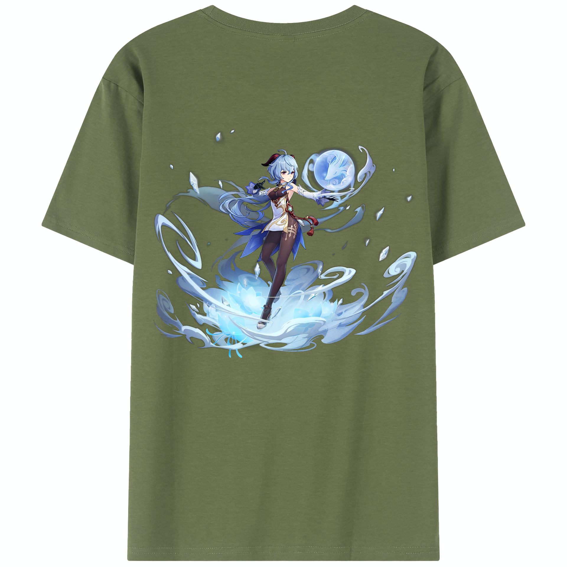 げんし神 甘雨 かんう genshin Ganyu 綿100％半袖Tシャツ（背面プリント）